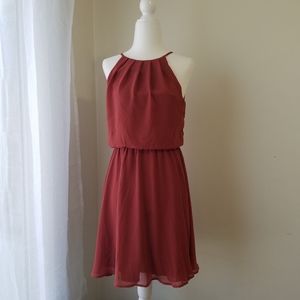 Coral Halter Dress